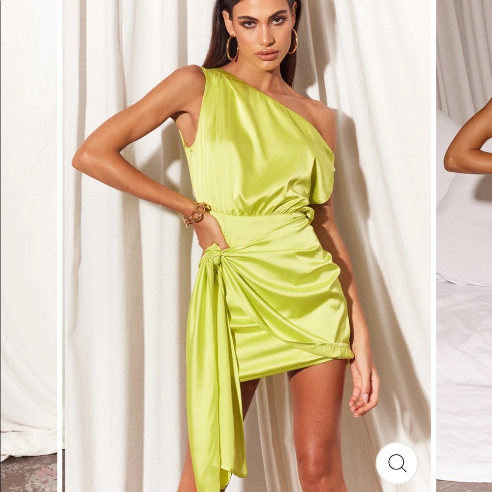 Satin Green Mini Dress